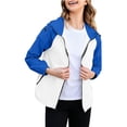 thumbnail image 4 of GUACER Colorblock Lightweight Hooded Windbreaker for Women with Storage Pouch, Packable Nylon Waterproof Zip-Up Jackets, 4 of 8