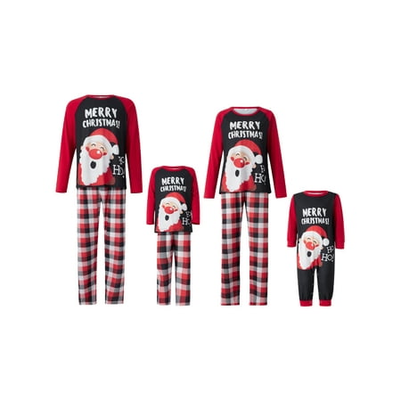 

FSDJHSDH Christmas Family Matching Pajamas Set Adult Kids Santa Sleepwear Nightwear Loungewear