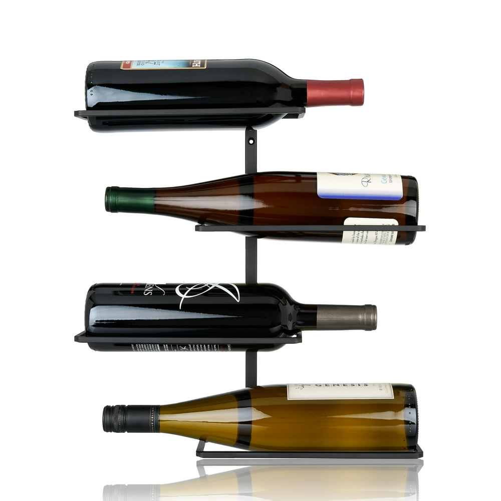 True Align WallMounted Wine Rack, Black Wrought Iron, Minimalist