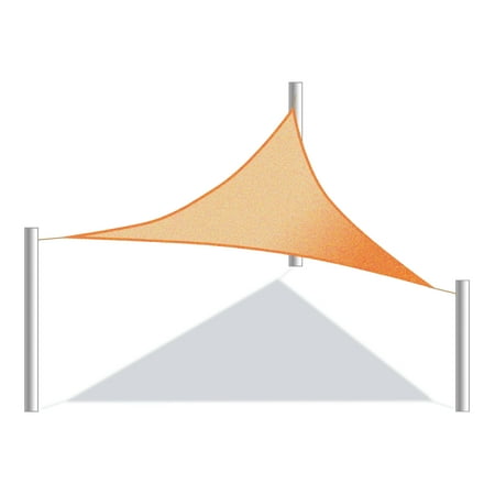 ALEKO Waterproof Sun Shade Sail - Triangular - 10 x 10 x 10 Feet - Yellow