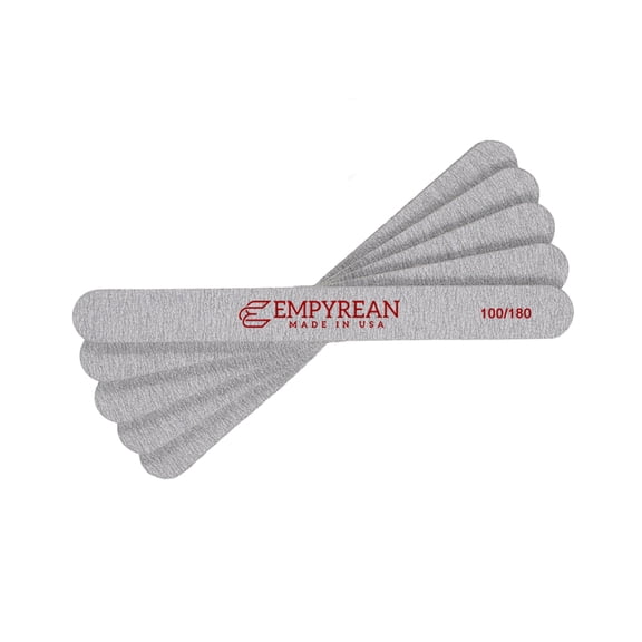 Made in USA, Empyrean Files Premium Emery Board Nail Files, 15 Pieces, 100/180 Grit, Zebra Gray