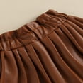 thumbnail image 3 of AMERTEER Girl Mini Skirt Solid Color Faux Leather Pleated Skirt, 3 of 5