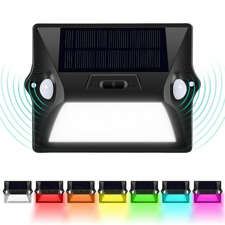 Super Bright Led Solar Garden Lights WALFRONT 12 LED Lights IP65 Waterproof Outdoor Wall Mounted Spotlights Balcony Garden Fence Yard Pathway Super Bright Solar Powered Light Motion Sensor Light ()