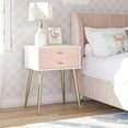 thumbnail image 3 of Valentina 1 Drawer Nightstand, White and Pink, 3 of 9