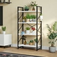 thumbnail image 6 of Dextrus 3-Tier Bookshelf, Ladder Bookcase, Industrial Freestanding Modern Open Display Storage Organizer Book Shelves ,Black and White, 6 of 8