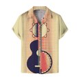 thumbnail image 1 of Men's Button Shirt 2024 Summer Fashion Casual Personality Musical Instrument Digital Short Sleeve-SinKeeU, 1 of 4