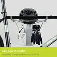 thumbnail image 2 of Delta Cycle 2 Bike Rack Garage - Foldable Bicycle Wall Mount Hanger with Storage Shelf Holds Up to 65 lbs - Horizontal Wall Bike Rack for Road, MTB, and Hybrid Bicycles, 2 of 7