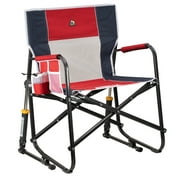 GCI Outdoor Freestyle Rocker XL Heavy Duty Foldable Rocking Camp Chair, Red/White/Blue