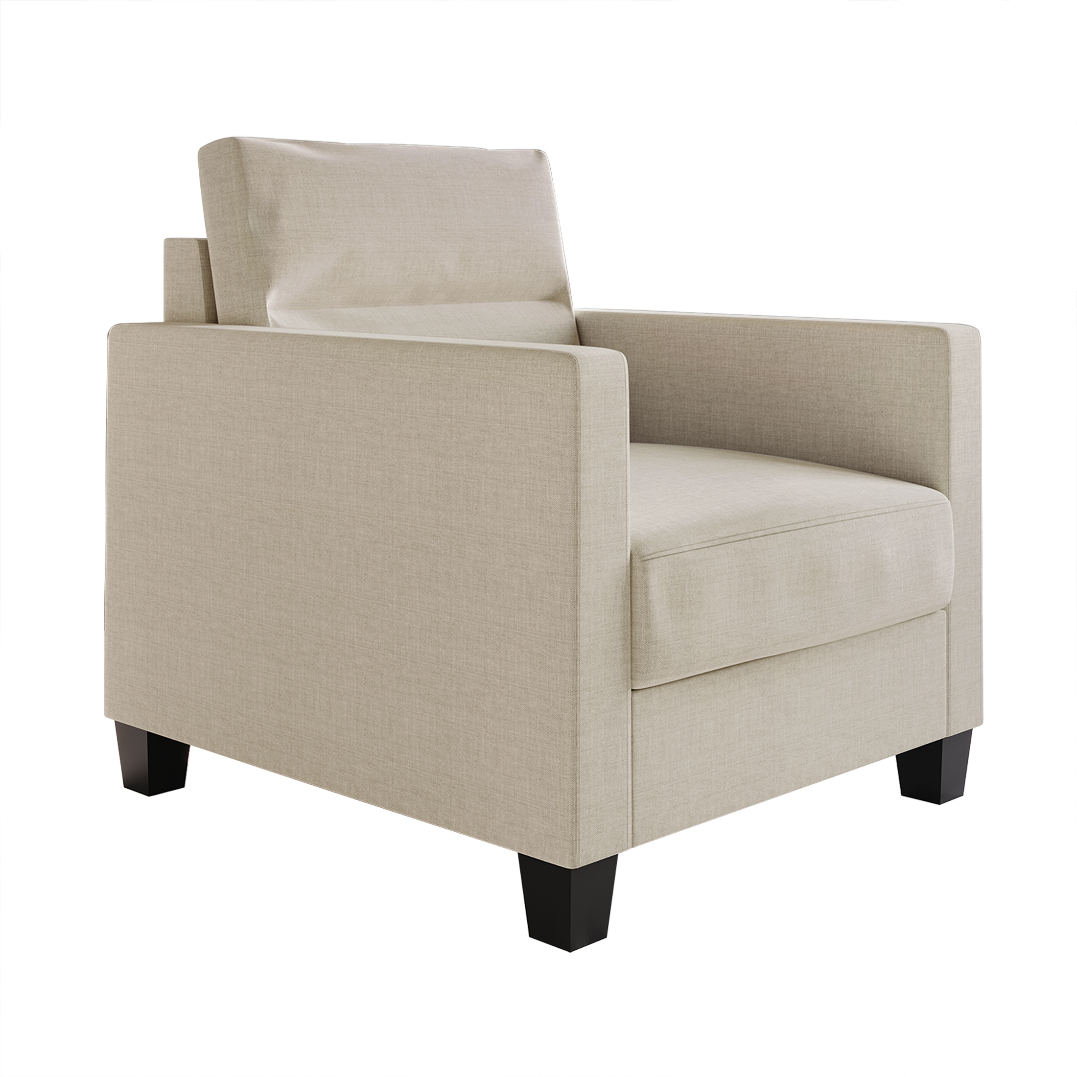 Castle Place Contemporary Linen Upholstered Arm Chair, Beige