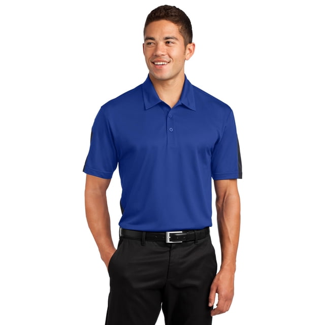 Sport-Tek ® Posicharge ® Active Textured Colorblock Polo. St695 S True Royal/ Grey