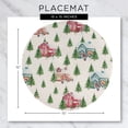thumbnail image 3 of Christmas Printed Woven Braided Table Placemats 15 Inches Round Set of 6 Non-Slip Dining & Kitchen Table Mats Snow House, 3 of 4