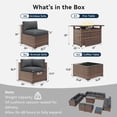 thumbnail image 2 of Clouddwell 15 Piece Outdoor Patio Furniture Set with 44" Fire Pit Table, Wicker Rattan Patio Sectional Sofa Set (Grey), 2 of 2