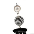 thumbnail image 3 of Behomia Enamel Fringed Tassel Ball Beads Pearl Dangle Stud Earrings Red----Black--Product code 74895 Black, 3 of 5
