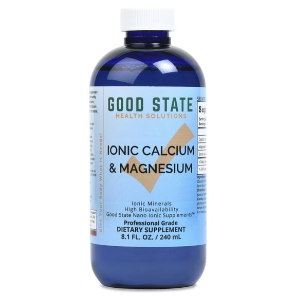 Good State Liquid Ionic Minerals - Calcium and Magnesium, 8 Fl Oz, Supports Bone Health & Muscle Function