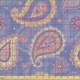 thumbnail image 2 of Ambesonne Ethnic Fabric by the Yard Upholstery, Boho Paisley Persian, 3 Yards, Lavender Peach Cream, 2 of 5