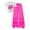mk225#-Hot Pink, variant on Little Girls Pants Set Outfits Set Short Sleeve Matching Sets Girls Outfits 2 Piece Top And Pants Casual Playwear Breathable Soft Comfortable For Clothes Set Hot Pink 7-8 Years
