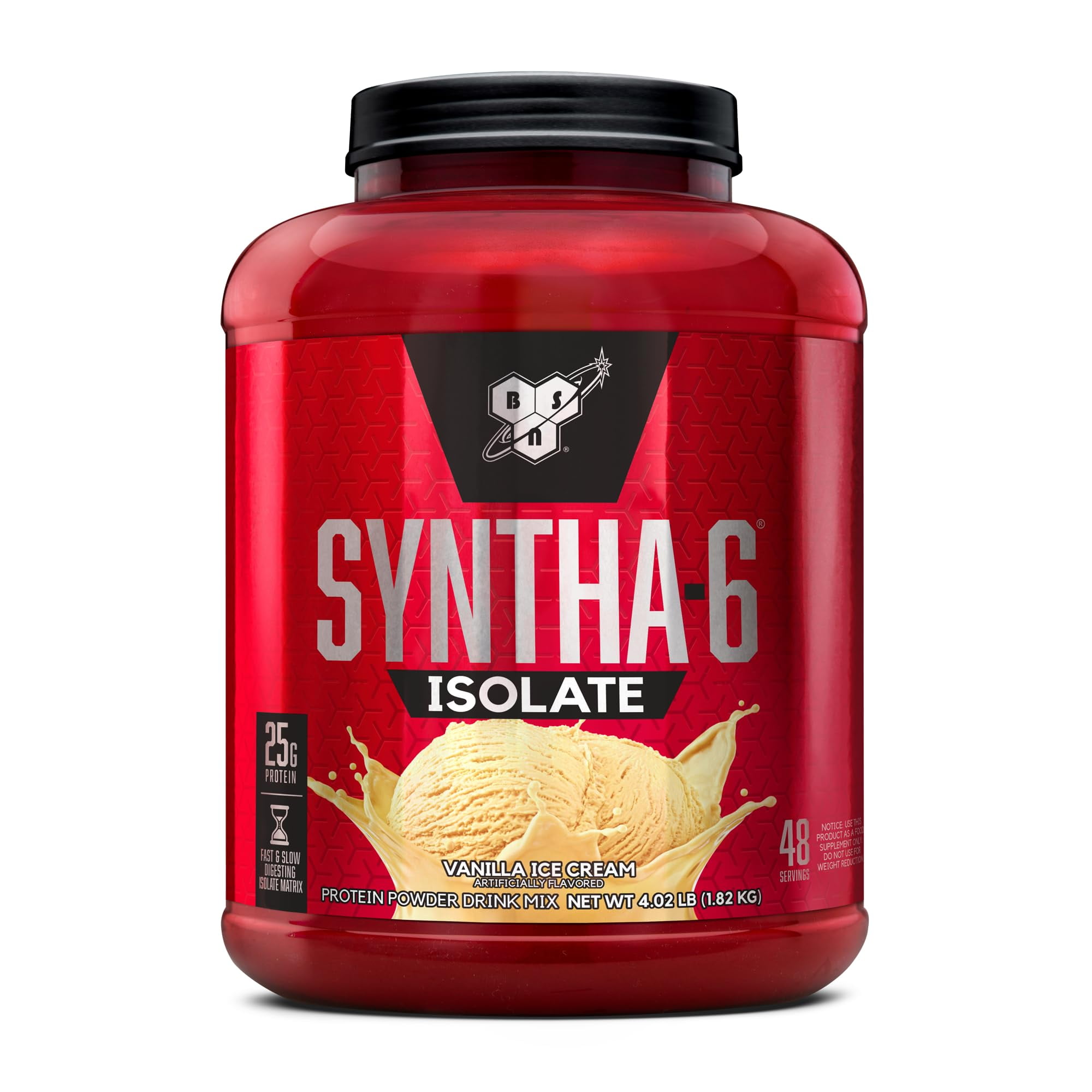 BSN Syntha-6® Isolate, Protein Powder Drink Mix, Vanilla Ice Cream, 4.02 lbs (1.82 kg)