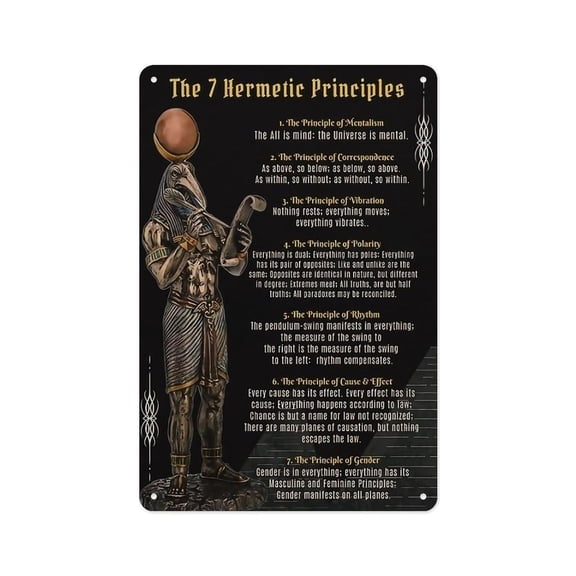 The 7 Hermetic Principles Poster Hermeticism Poster- Suitable For Office, Home Kitchen, Living Room, Wall Art Decoration