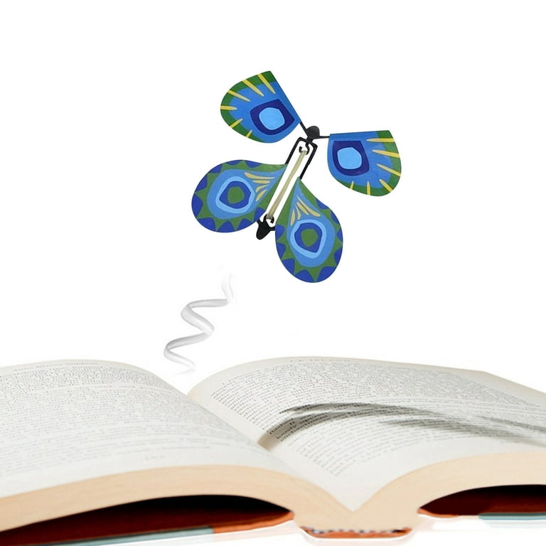 XMMSWDLA Creative Props Children'S Toys Flying Butterflies Works with All  Greetingflying Butterfly Magic Butterfly Bookmark Blue+Violet Butterfly