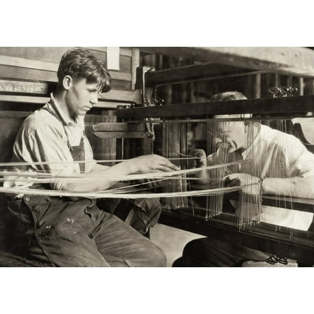 Hine: Child Labor, 1924. /Na Young Worker And An Older Worker Weaving Silk At The Cheney Silk Mill In Manchester, Connecticut. Photograph By Lewis Hine, 1924. Poster Print by Granger Collection