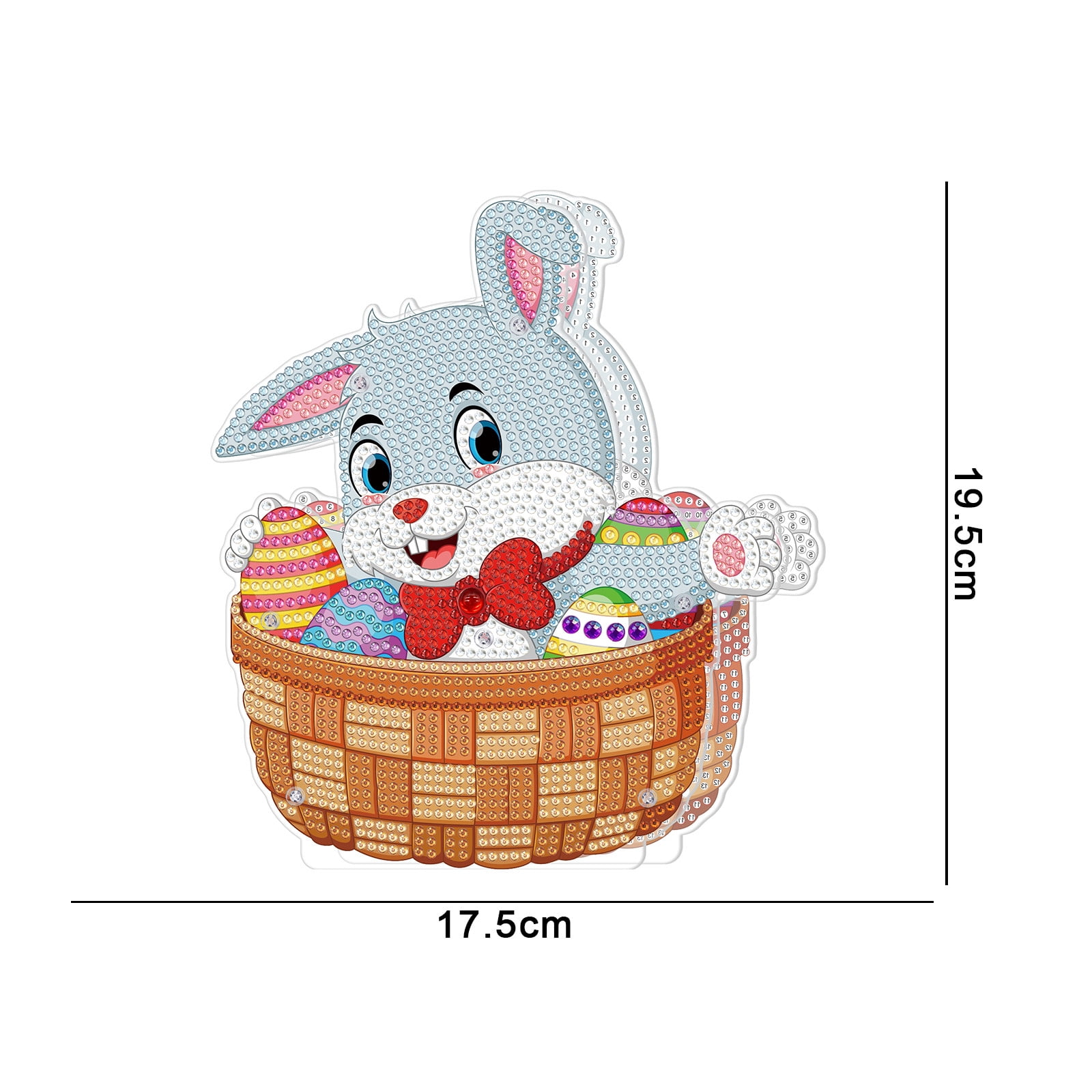 FLOPESN 3Pcs Easter Bunny DIY Diamond Art Painting Ornaments Lamp Kits, Diamond Painting Creative Handmade Bedroom Room Decor Double-Sided Dotted Diamonds