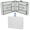 thumbnail image 5 of ZENSTYLE 6ft Rectangular Folding Table Plastic Picnic Camping Desk, Max 220lbs White, 5 of 7