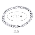 thumbnail image 4 of Men Chunky Chain Bracelets Retro Men Jewelry Titanium Steel (Silver), 4 of 8