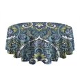 thumbnail image 5 of Round Waterproof Tablecloth 60×60 Inch, Boho Style Reusable Indoor/Outdoor Durable Table Cover for Party Kitchen Dinner Room Decor, 5 of 6