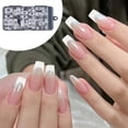 thumbnail image 5 of Tarmeek French Tip Press on Nails Reusable False Nails with Adhesive Included Full Cover Acrylic Fake Nails for Women Manicure Set Stiletto Coffin Almond, 5 of 9