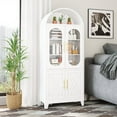 thumbnail image 4 of 73" Tall Metal Arched Kitchen Pantry Cabinet in Elegant Design Featuring Durable Adjustable Shelves and Storage, 4 of 12