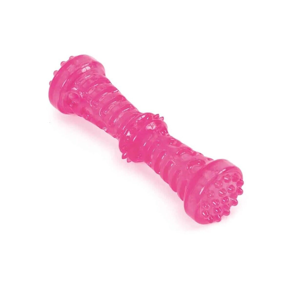 Durable Dog Toys Toss Fetch Stick Chew Squeaker 7 Inch Dental Health Gum Massage (Full Set - All 3 Toys)
