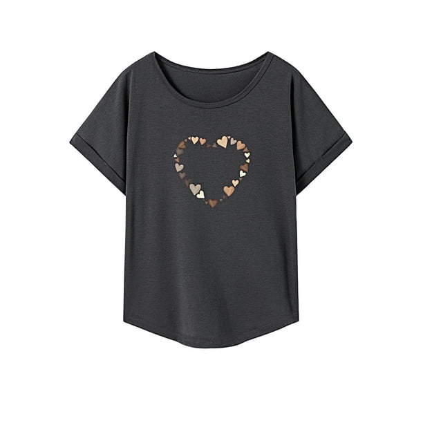 Camiseta de mujer Yuyangstore verano Activewear con cuello redondo L