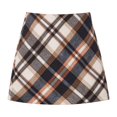 thumbnail image 4 of Wool Skirts for Women Fall Winter High Waisted Plaid Bodycon Pencil Short Mini Skirt, 4 of 8