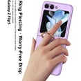 thumbnail image 5 of for Samsung Flip 5 Case with Ring Holder, Protective Cover - Small Screen Protection, Matte Finish, Comfortable Grip Phone Case for Galaxy Z Flip 5 Case, Silver, 5 of 14
