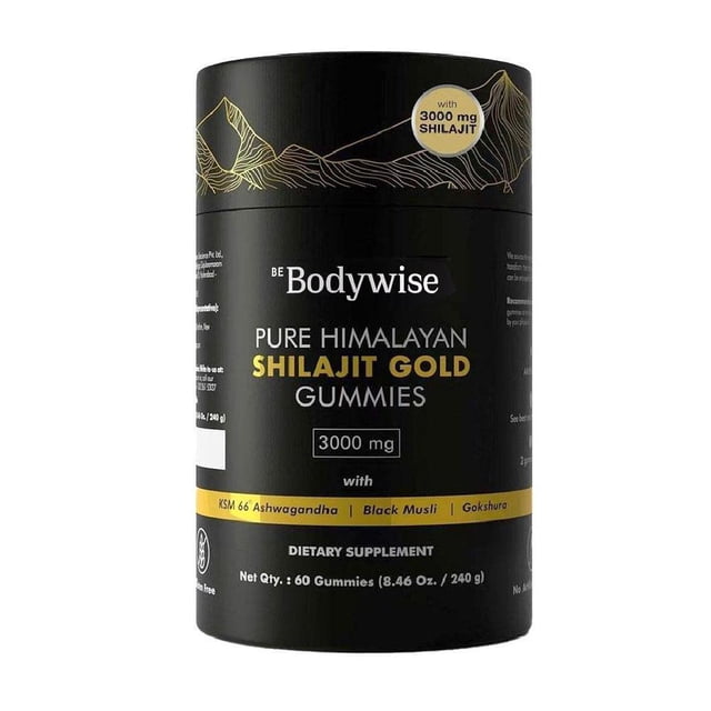 Gomitas de Shilajit Puro del Himalaya Bodywise Gold 60 Gomitas NUEVAS Mejores