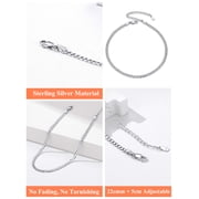 Silvora Cuban Link Chain Anklets for Women 925 Sterling Silver 8.6-10 Inch Adjustable Waterproof Ankle Bracelets Summer Beach Holiday, Birthday, Mothers Day Gifts