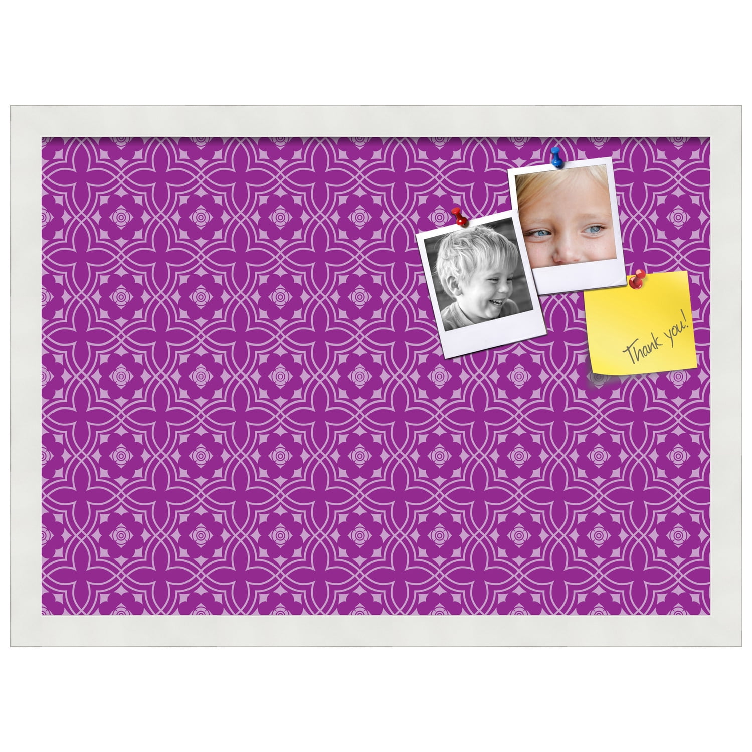 PinPix ArtToFrames 19x13 Custom Cork Bulletin Board    Poster Board Has a Fabric Style Canvas Finish, Framed in Satin White Frame (PinPix-595)