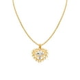 thumbnail image 1 of Pendentif Croix et Cœur en Filigrane Bicolore 14k avec Chaîne Rolo 1,2 mm, 1 of 4