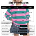 thumbnail image 4 of Women Long Sleeve Striped Polo Shirt Oversized Collar Y2k Pullover T Shirt Casual Loose Streetwear Rugby Sweatshirt，Yellow，S, 4 of 7
