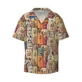 thumbnail image 2 of Lsque Funny Dogs Family print Men's Cuban Collar Short Sleeve Shirt Summer Beachwear Casual Button Down Fashionable Vacation Leisure Shirt-4X-Large, 2 of 7