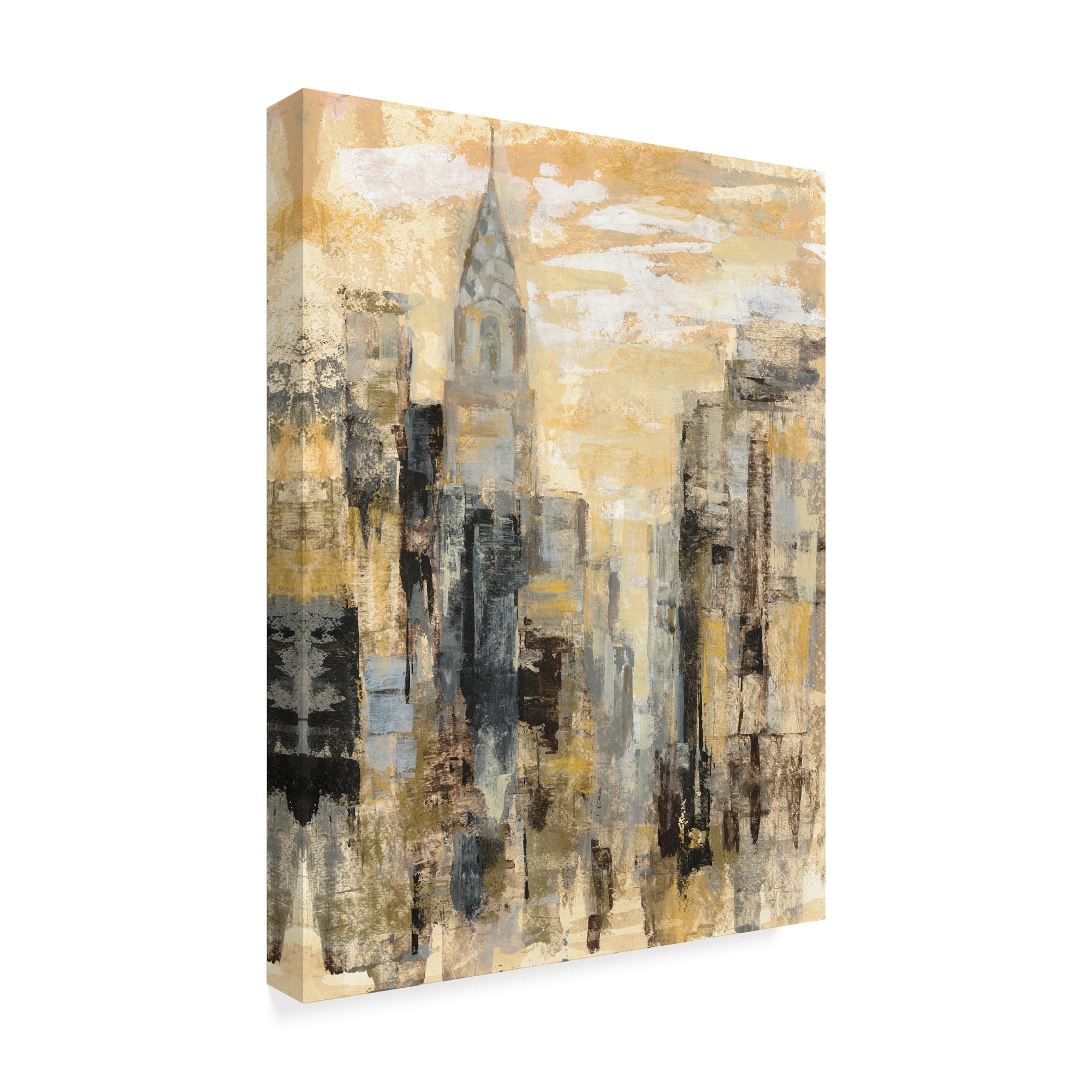 Trademark Fine Art 'Manhattan Gray and Gold I' Canvas Art by Silvia Vassileva