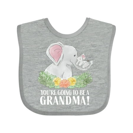 

Inktastic You re Going to Be a Grandma! Cute Elephants with Flowers Gift Baby Boy or Baby Girl Bib