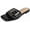 Black, variant on Berness Women’s Slide Sandals – Metal Eyelet Buckle Strap, Cushioned Footbed, Lightweight Slip-On Flat Sandals TRACE Camel Tan Brown 9