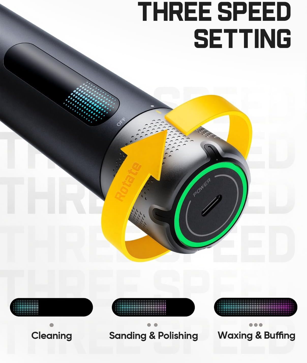 Fanttik P10 Pro Mini Car Buffer Polisher, 4000mAh Cordless Rotary Car Polisher Waxer, 2 Inch/3 Inch, 3 Variable Speed 300-950 RPM Car Detailing Kit for Polishing, Sanding, Waxing and Cleaning
