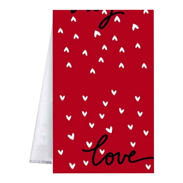 Paños de cocina absorbentes para San Valentín de 40 x 60 cm. Estilo D