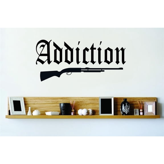 Custom Decals Addiction With Gun Duck Geese Bird Deer Bear Buck Slayer Animal Hunter Hunting Mens Sport 6"X15"