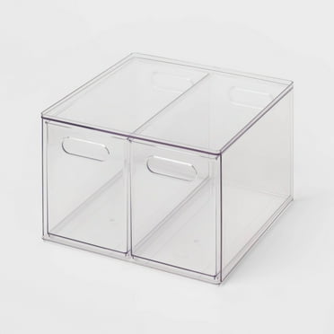 All Purpose 2 Drawer Storage Clear - Acrylic Utility Bins, PETG, 1352 Volume, 8.8