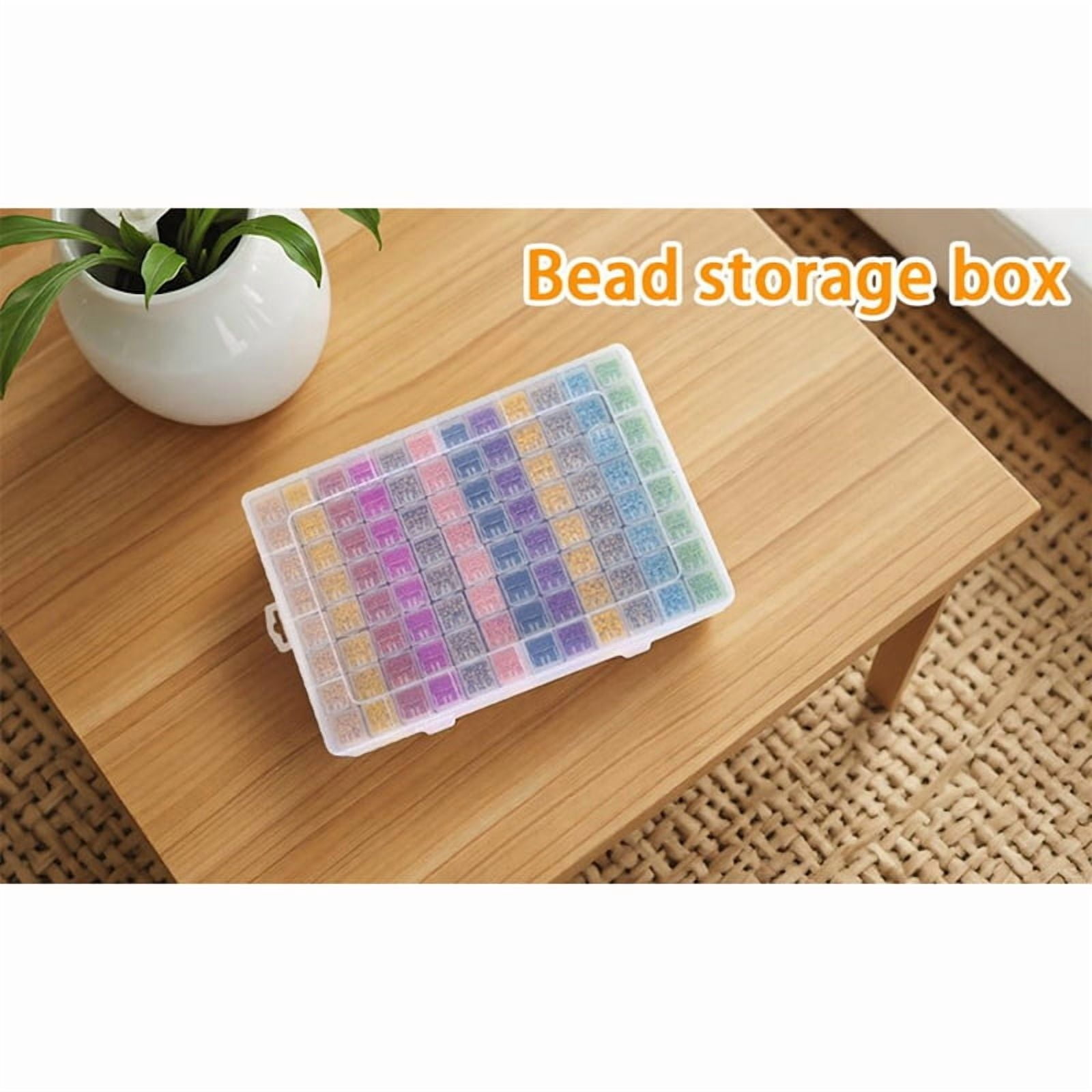 Transparent Large Capacity Storage Containers,96 Grid Craft Organizers and Storage, Suitable for Nail Art,Necklaces,Bead