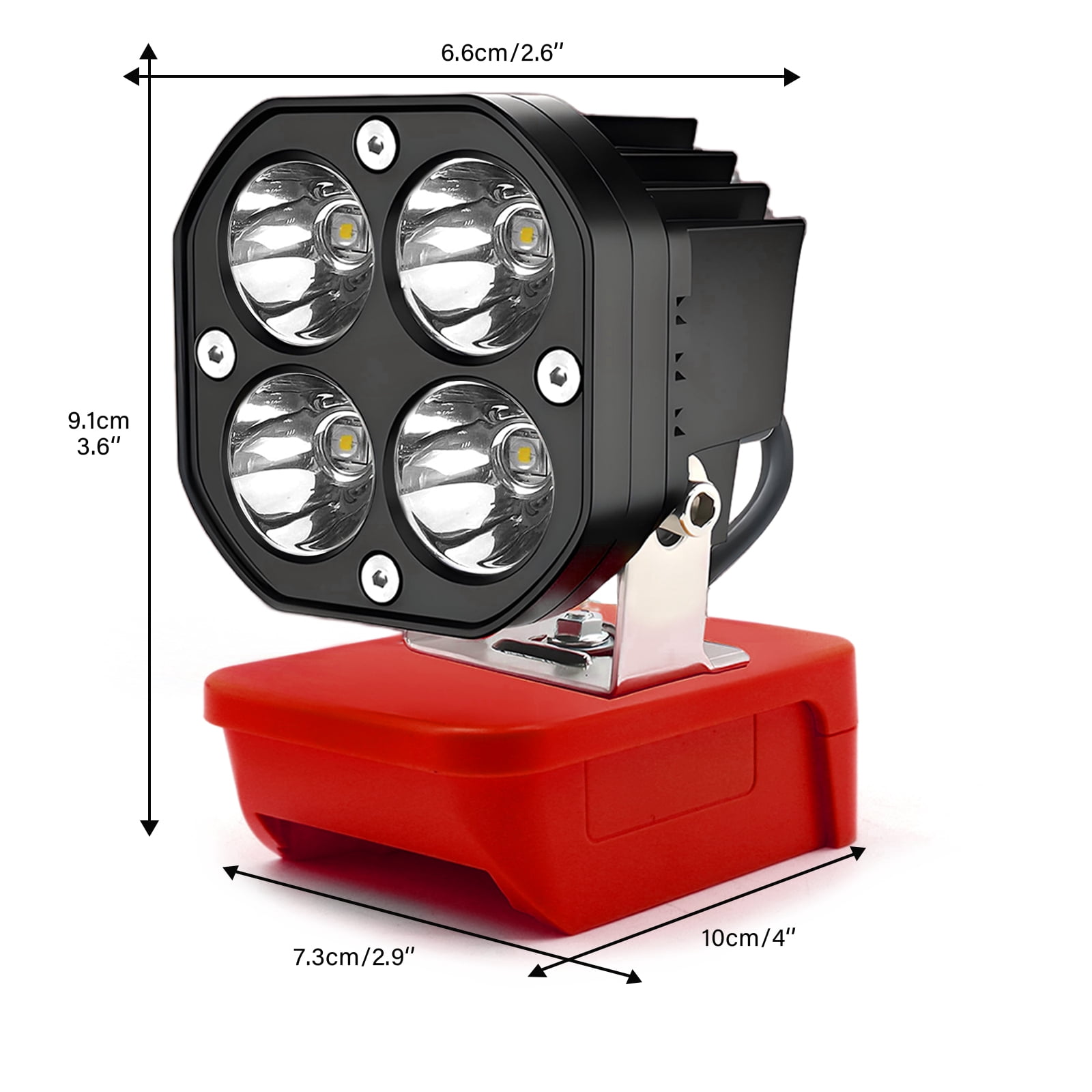 Cordless LED Work Light Compatible with Milwaukee 18V Battery, 48W 4800LM Flashlight, with Low Voltage Protection Adjustable 110° Flood Light for Outdoor Emergency Job Site Lighting