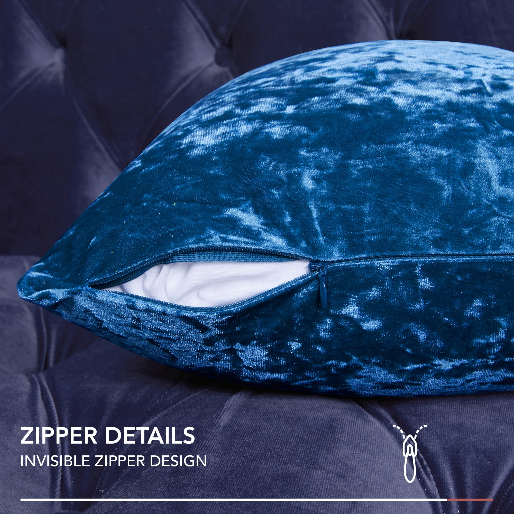 Navy crushed velvet cushions hot sale